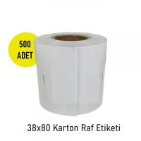 KAĞIT 38X80MM TEKLİ KAĞIT RAF ETİKETİ 500 LÜ 